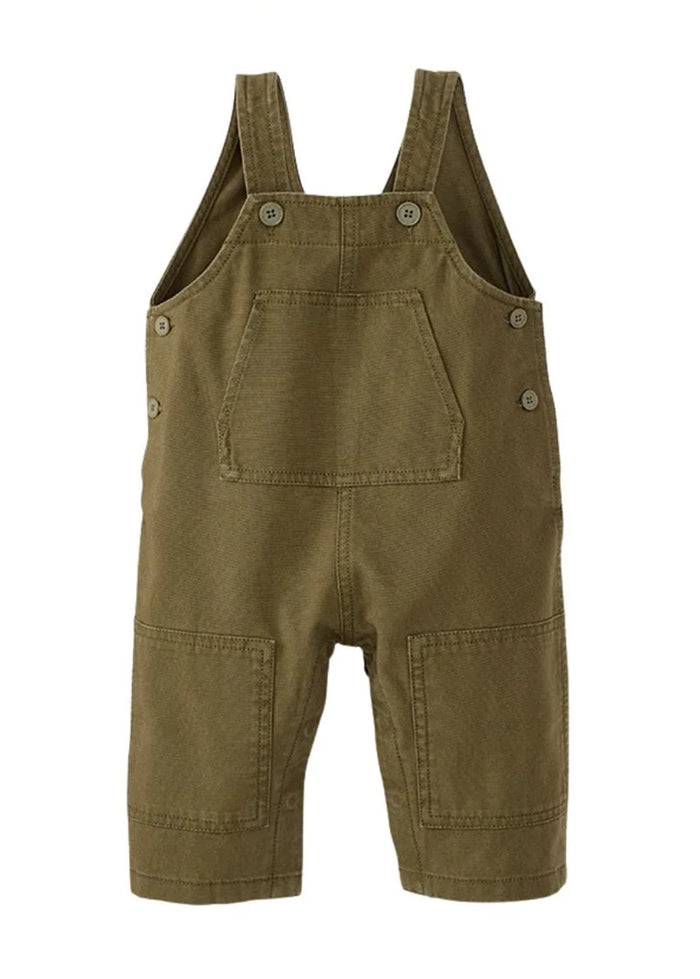 Baby Canvas Utility Overalls - Green Olive