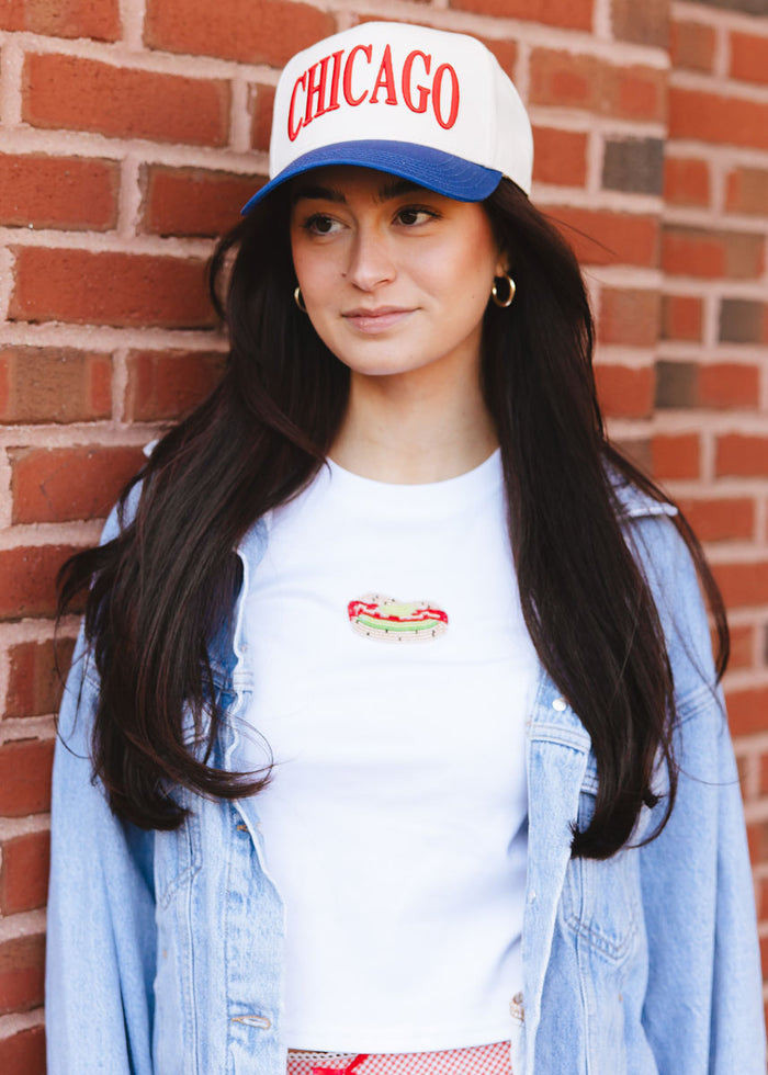 Chicago Puff Baseball Cap - Royal & Red