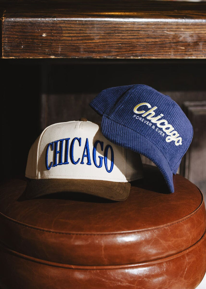 Chicago Puff Baseball Cap - Royal & Brown Suede – Alice & Wonder display picture 2