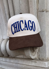 Chicago Puff Baseball Cap - Royal & Brown Suede