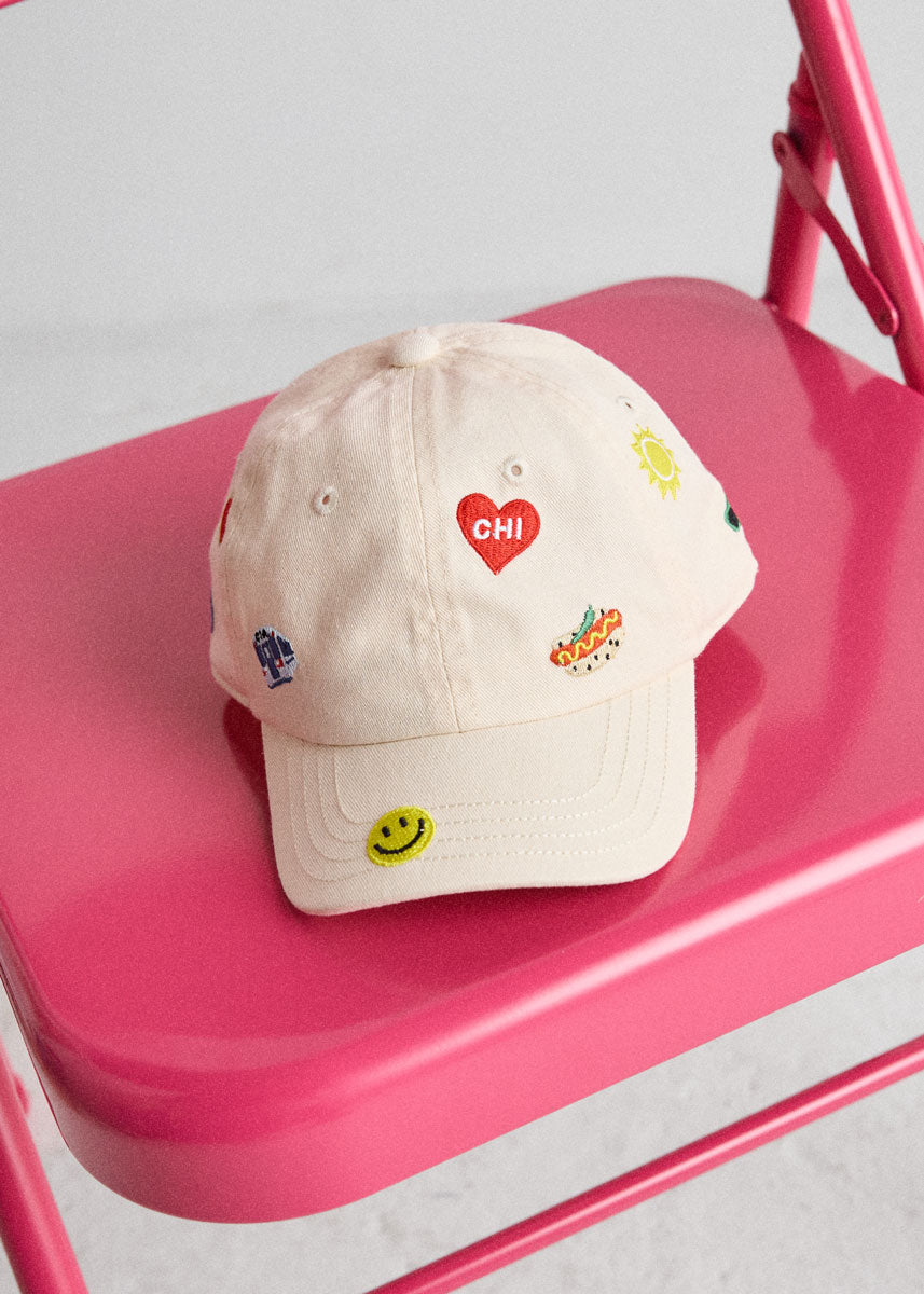 Toddler Chicago Icons Hat - Ivory
