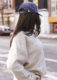 Chicago Forever Wide Whale Cord Hat - Navy & Butter