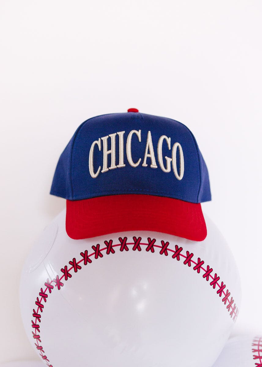 Youth Chicago Puff Baseball Cap - Blue & Red