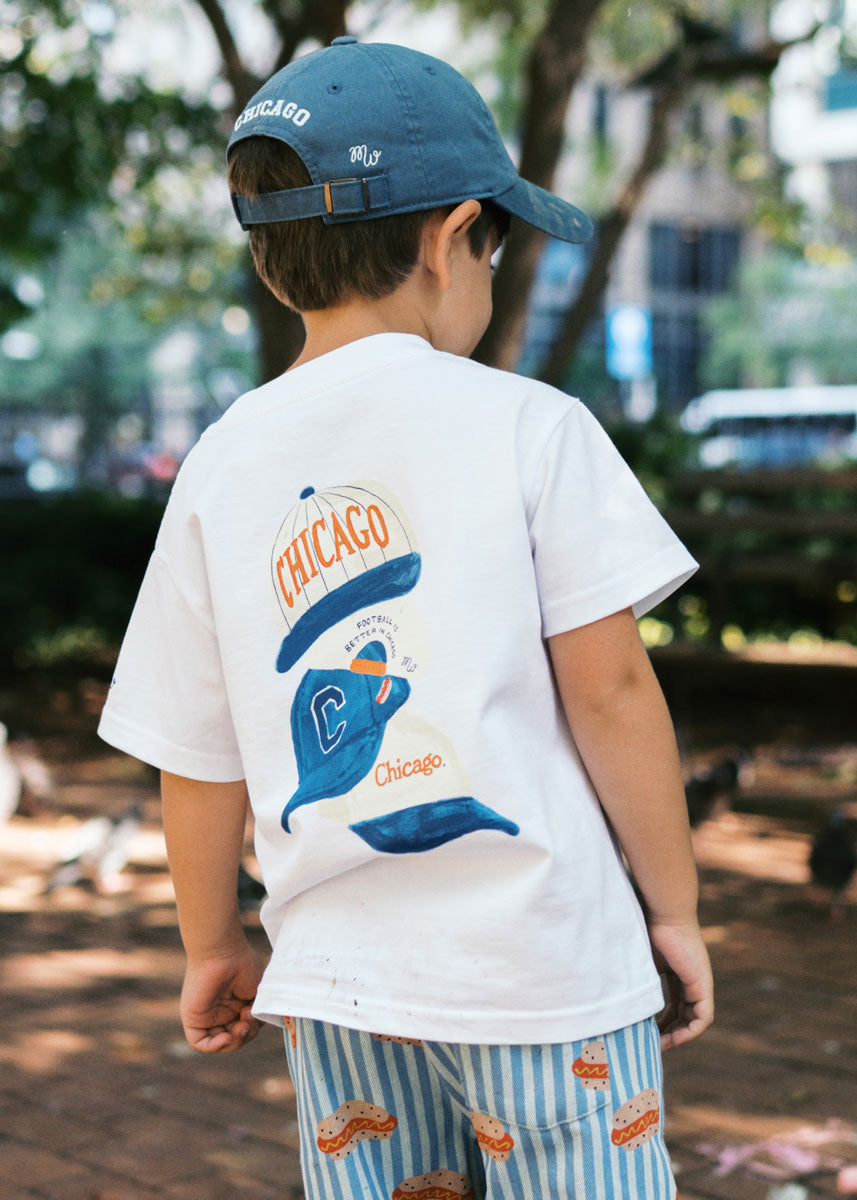Chicago Hat Stack Toddler Tee - White