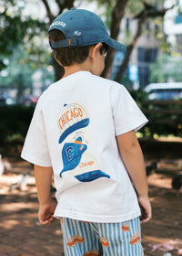 Chicago Hat Stack Toddler Tee - White