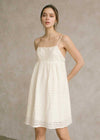 Carrie Eyelet Mini Dress - Cream