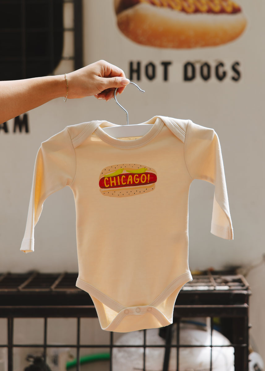Hot Dog, It's Chicago! Long Sleeve Onesie