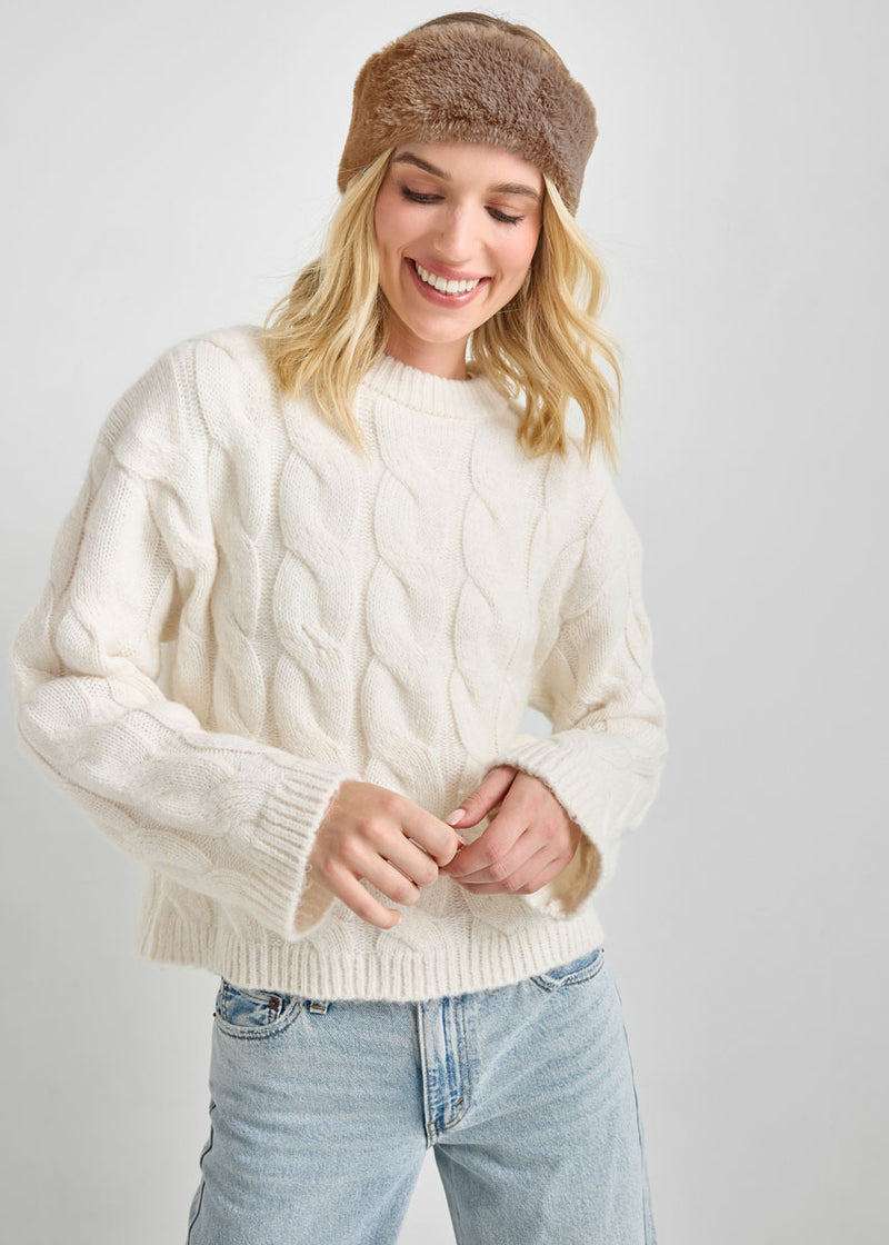 Mad Hatter Faux-Fur Headband - Taupe