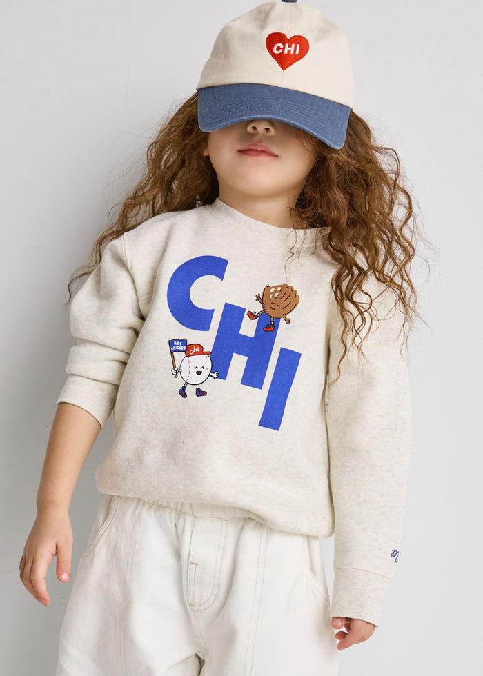 Toddler Chi Heart Icon Hat - Ivory & Breaker Blue