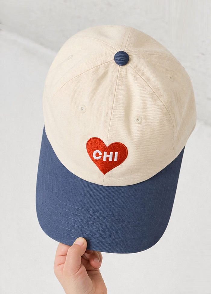 Youth Chi Heart Icon Hat - Ivory & Breaker Blue