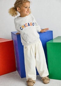 Sweet Home Chicago Oversized Sweatshirt - Orange & Navy