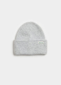 Adult Mad Hatter Ribbed Knit Beanie - Heather Grey