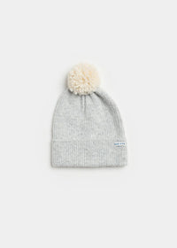Toddler Mad Hatter Ribbed Knit Pom Beanie - Heather Grey