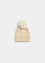 Infant Mad Hatter Ribbed Knit Pom Beanie - Heather Oatmeal