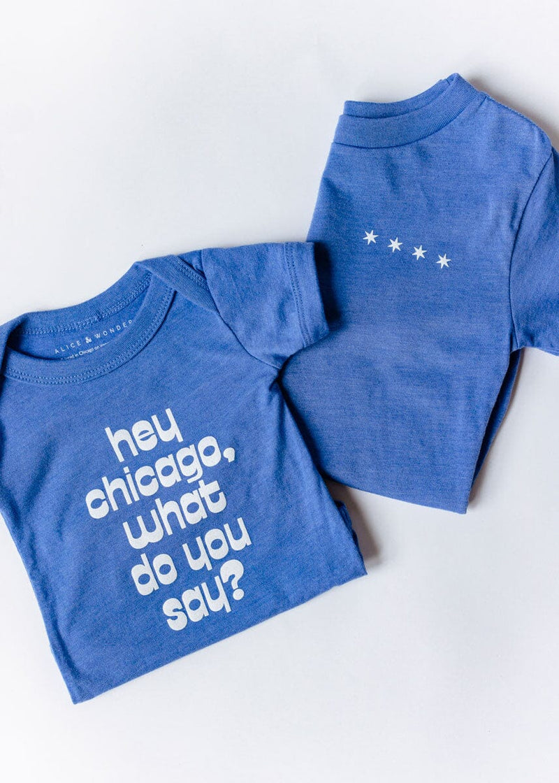 Hey Chicago, What Do You Say? Youth Tee - Columbia Blue