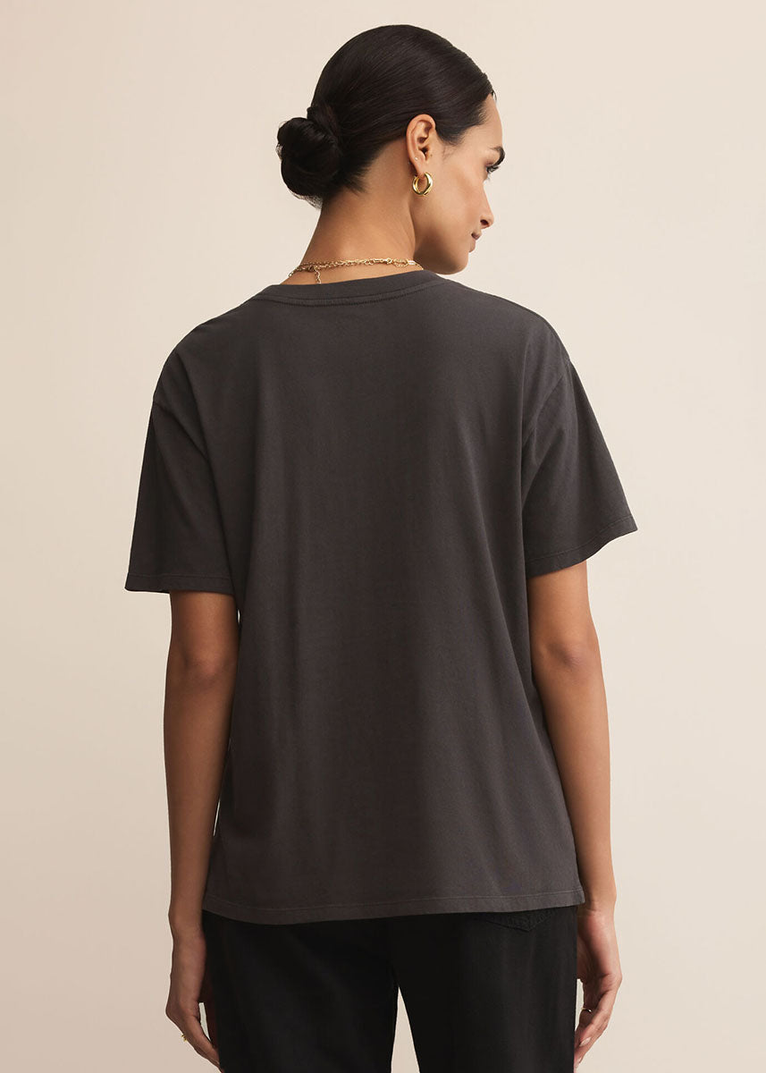 Mistletoe Boyfriend Tee - Black Sand