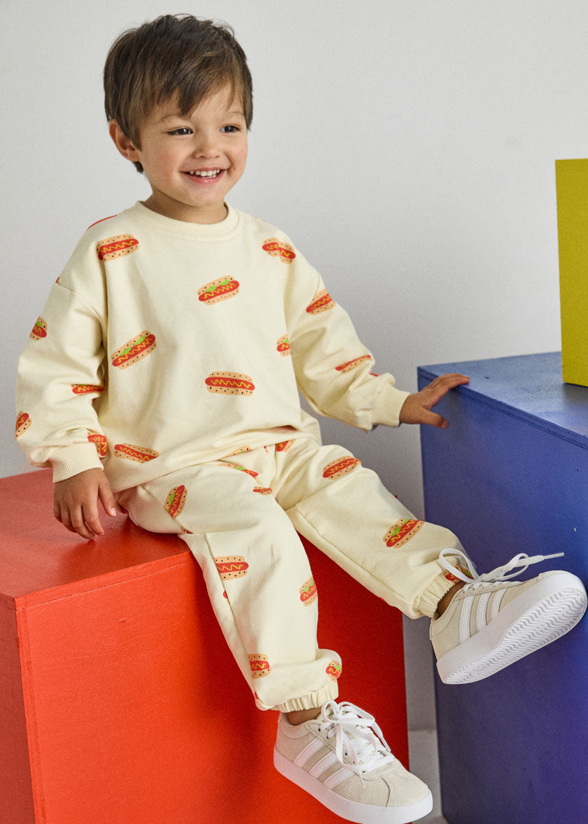 Hot Dog Printed Terry Sweat Set