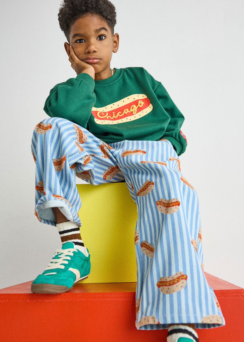 Striped Denim Hot Dog Pant
