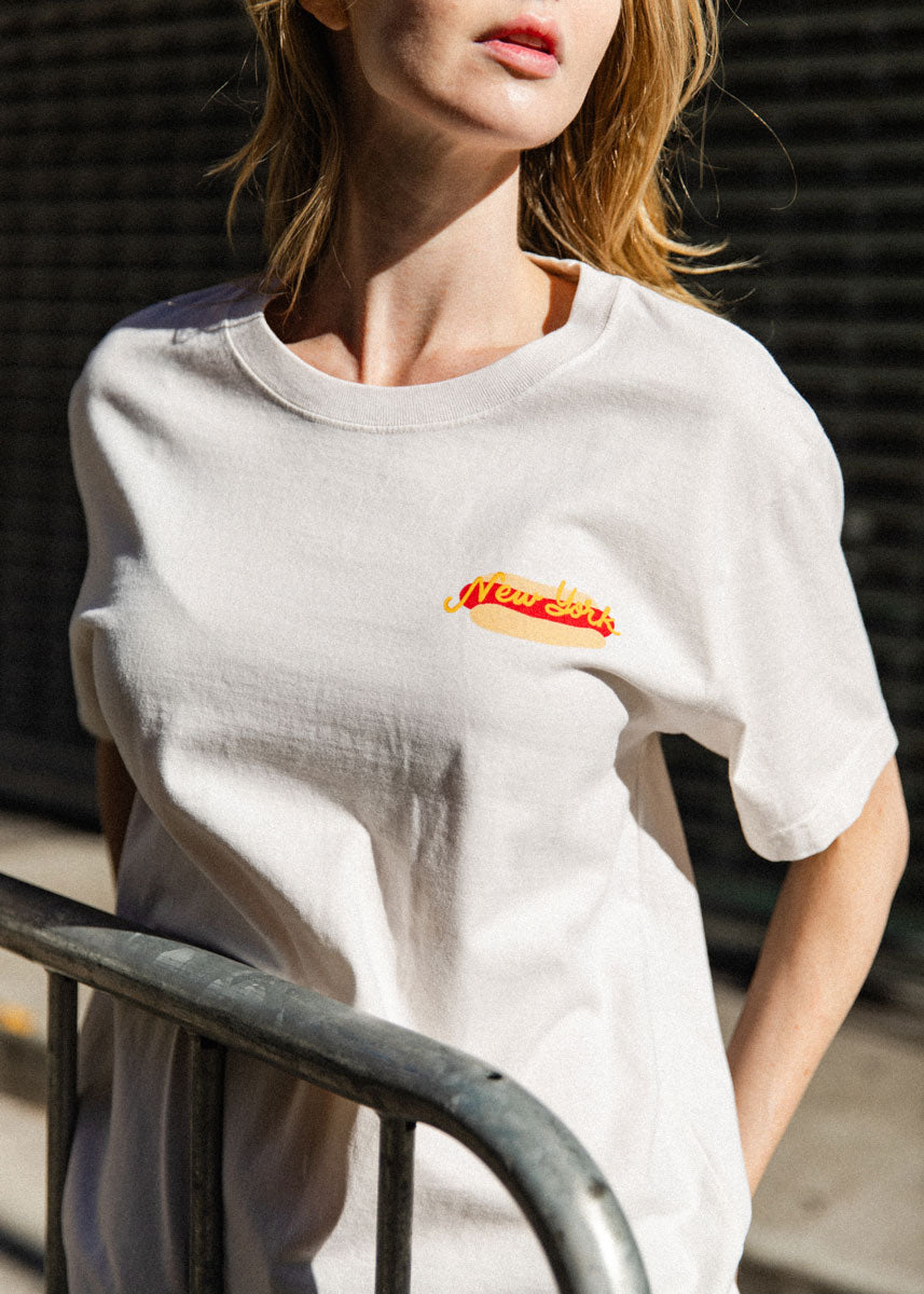 NYC Hot Dog Stand Unisex Tee - Natural