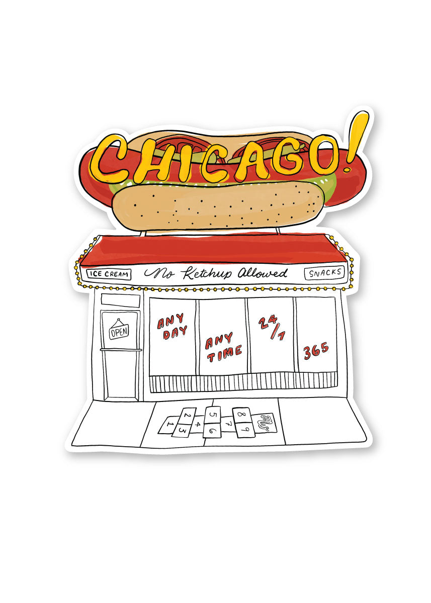 Chicago Hot Dog Stand Sticker
