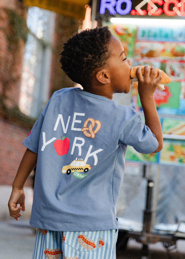 New York Forever Oversized Tee - Light Blue
