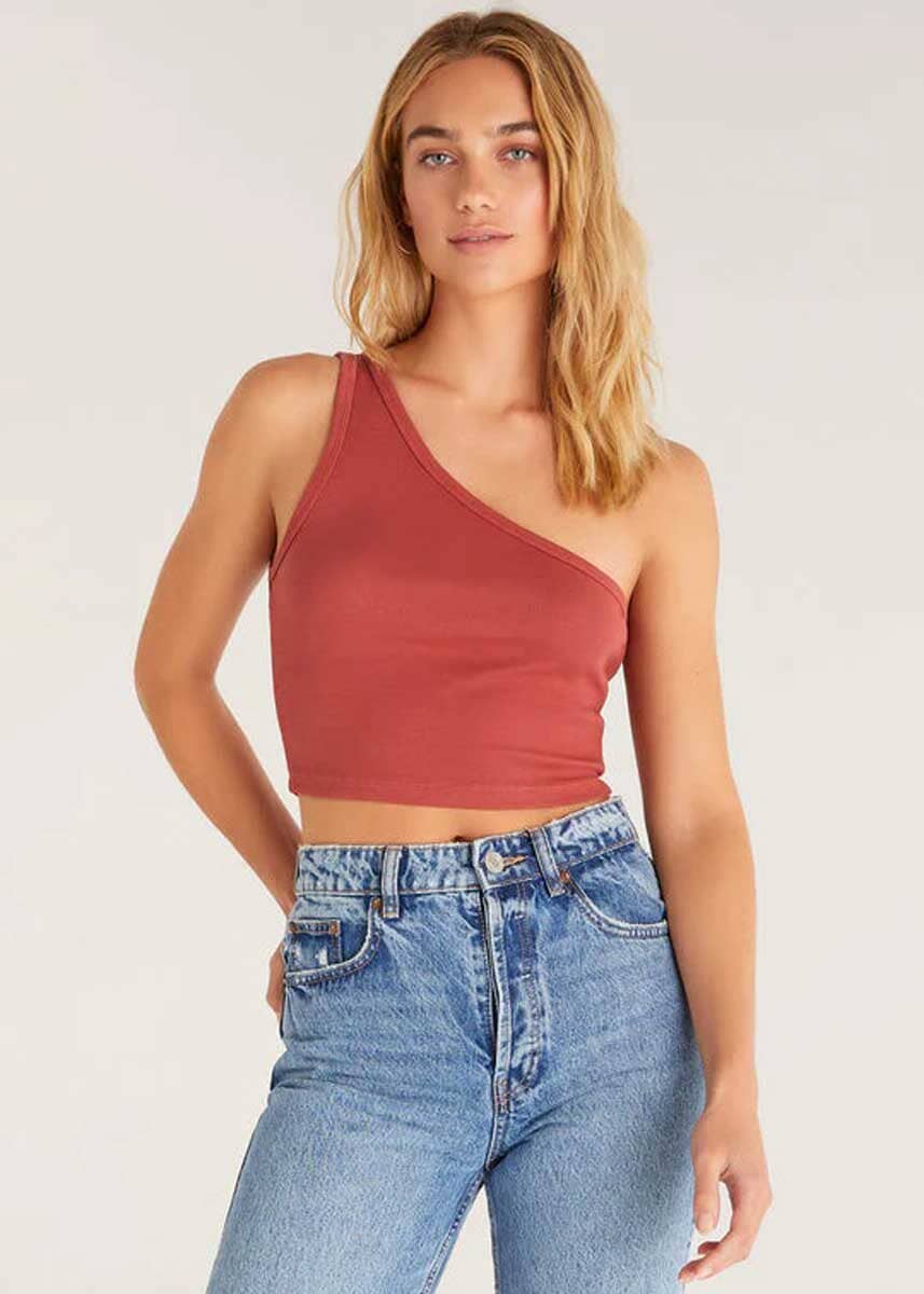 Red one best sale shoulder tank top