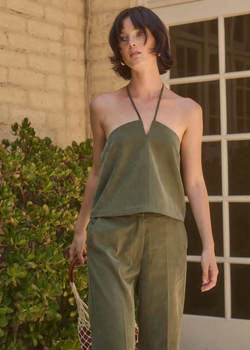 Tatum V-Neck Top - Olive