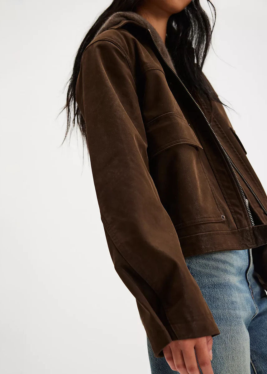 Blair Vegan Suede Jacket - Chocolate Torte