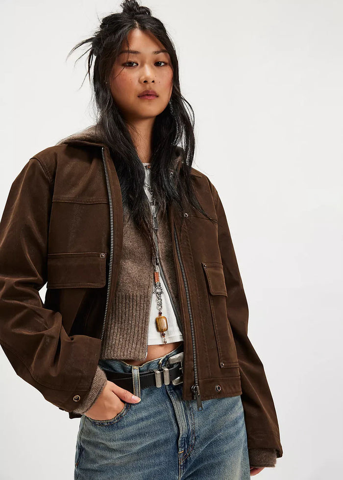 Blair Vegan Suede Jacket - Chocolate Torte