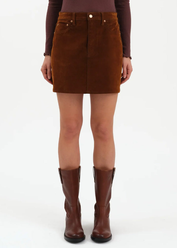 Stash High-Rise Mini Skirt - Cognac