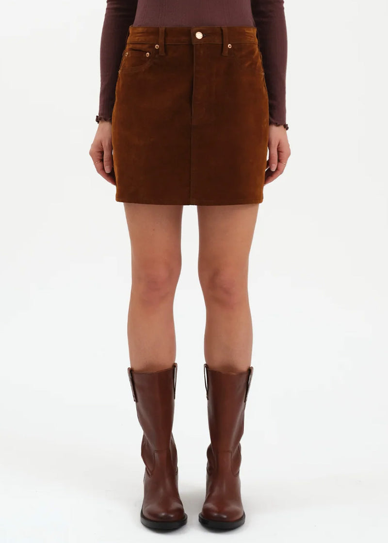 Stash High-Rise Mini Skirt - Cognac