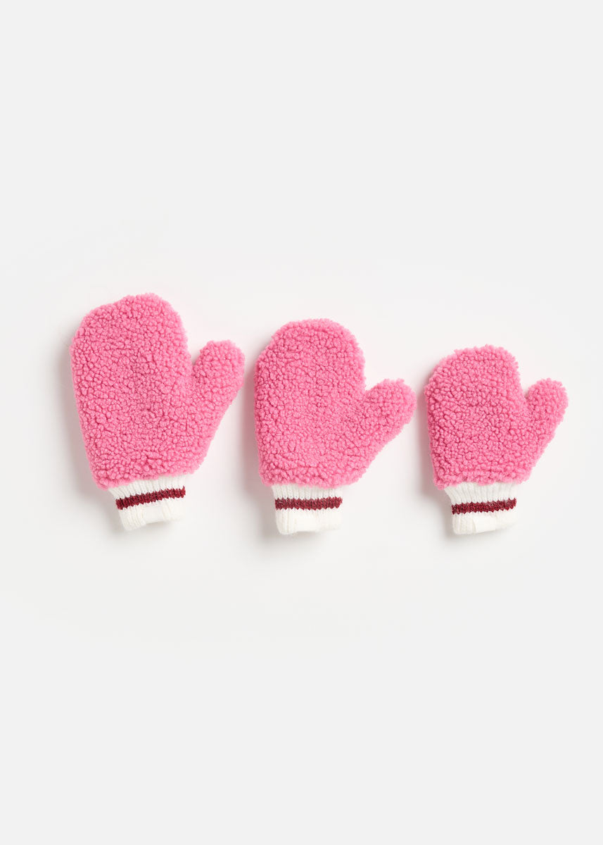 MAD HTR Sherpa Mittens - Pink