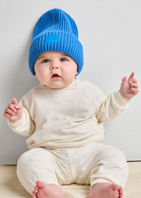 Infant Mad Hatter Ribbed Knit Beanie - Cobalt