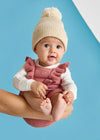 Infant Mad Hatter Ribbed Knit Pom Beanie - Heather Oatmeal