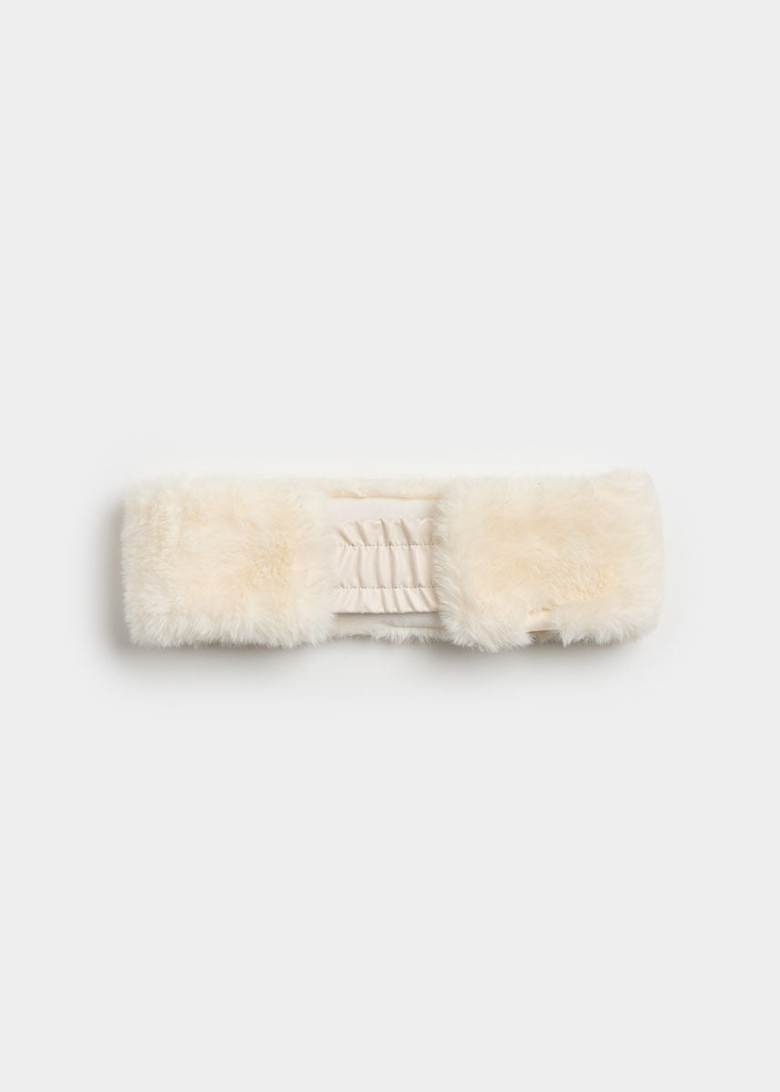 Mad Hatter Faux-Fur Headband - Ivory