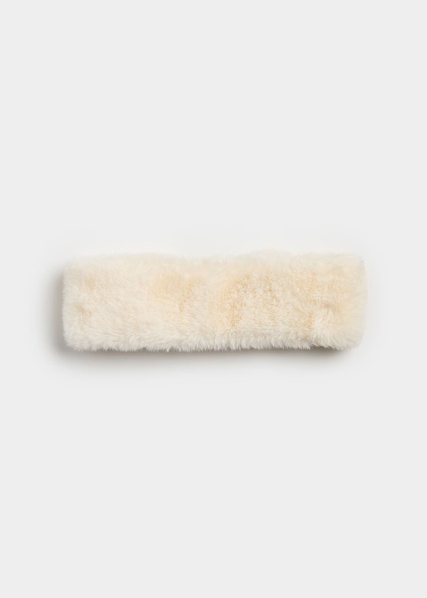 Mad Hatter Faux-Fur Headband - Ivory