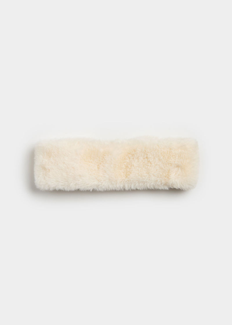 Mad Hatter Faux-Fur Headband - Ivory