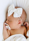 Small Velvet Bow Headband - Ivory