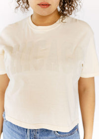Chicago Collegiate Puff Crop Tee - Ivory
