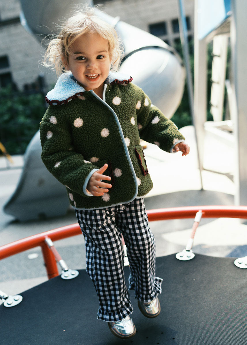 Polka Dot Printed Fleece Jacket