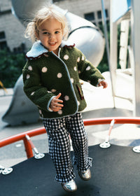 Polka Dot Printed Fleece Jacket