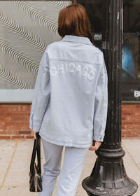 Chicago Denim Jacket - Blue White Pinstripe