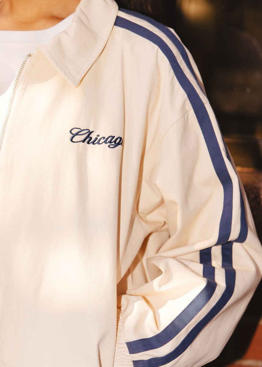 Chicago Varsity Double Stripe Jacket - Blue