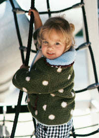 Polka Dot Printed Fleece Jacket