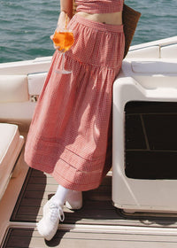 Jamie Midi Skirt - Red Gingham
