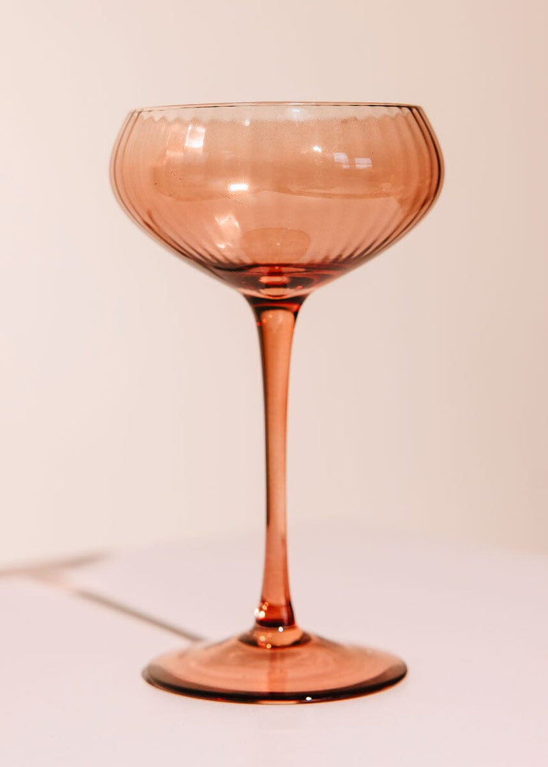 Jewel-Toned Stemmed Coupe Glasses - Blush