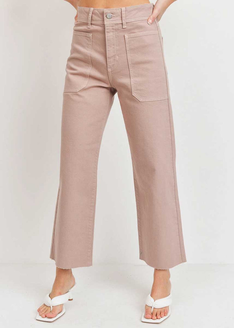 High Rise Utility Wide Leg Pant - Clay