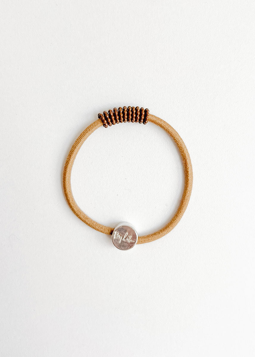Single Enamel Hair Tie Bracelet - Shaker Sand Dollar