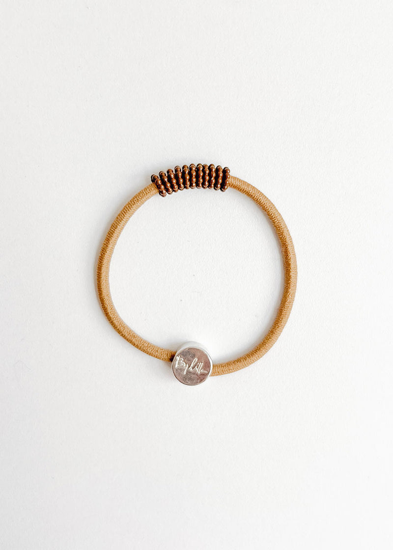 Single Enamel Hair Tie Bracelet - Shaker Sand Dollar