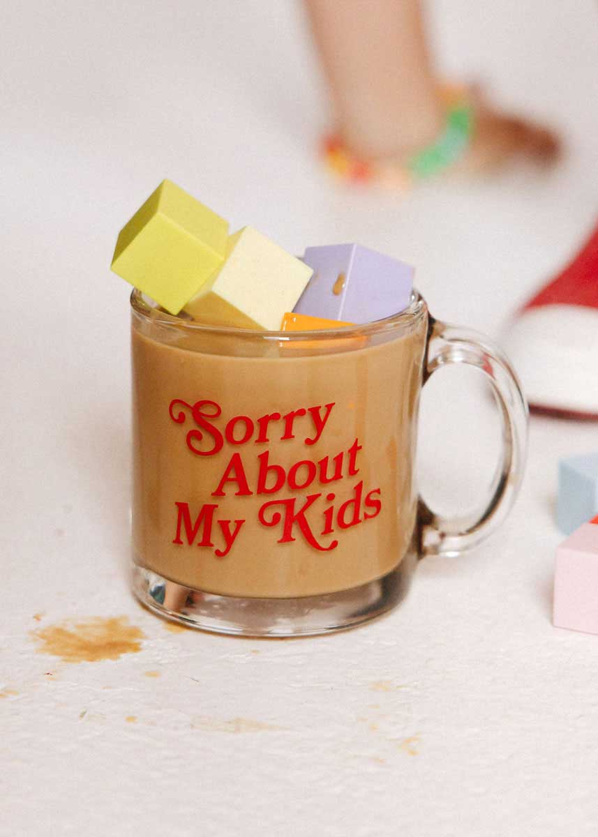 Sorry About My Kids Glass Mug